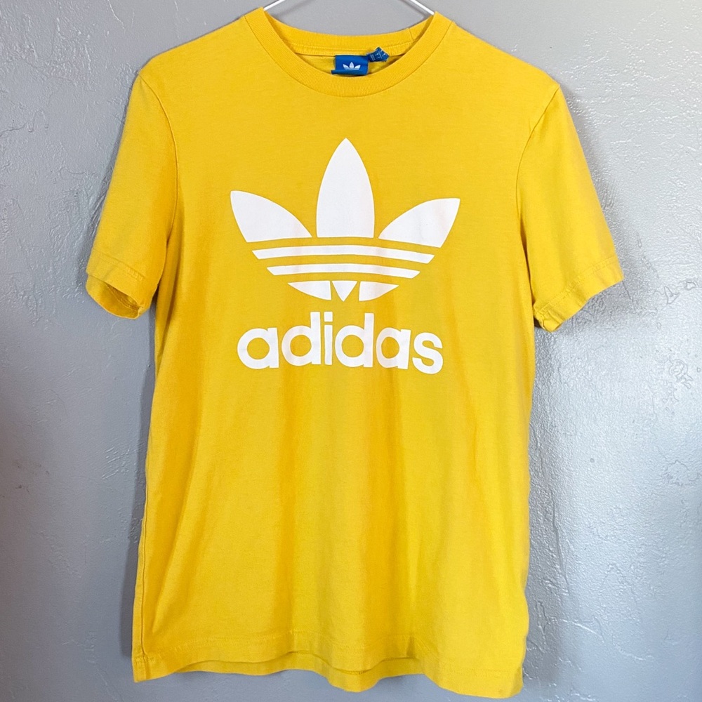 Yellow Adidas Tee Size S